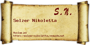 Selzer Nikoletta névjegykártya